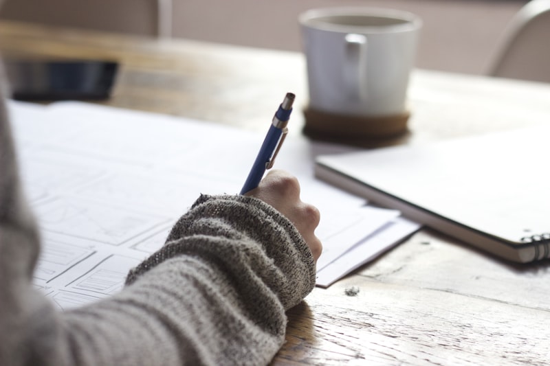Student preparing for an entrance exam